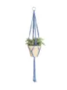 Textured Medium Plant Hanger with Silver Beads