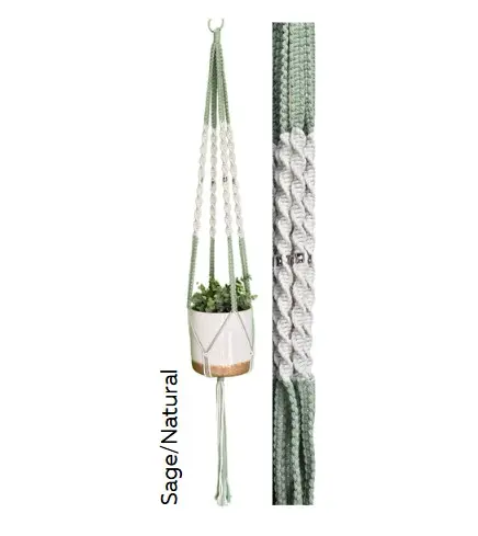Two Tone Spiral Plant Hanger with Silver Beads
