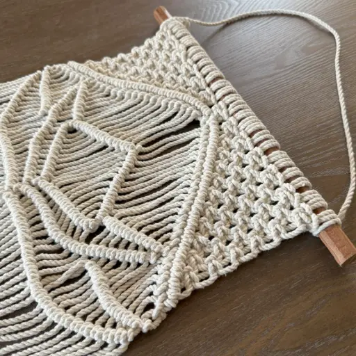 [R-WL-024-NAT-24] Lotus Macramé Wall Hanging