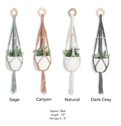 Textured Short Macramé Plant Hanger