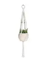 Textured Short Plant Hanger with Silver Beads