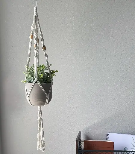 [R-DM-013-NAT-35] Spiral Medium Macramé Plant Hanger