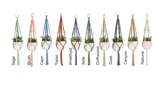 Textured Short Plant Hanger with Silver Beads
