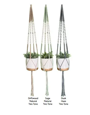 Two Tone Spiral Plant Hanger with Silver Beads